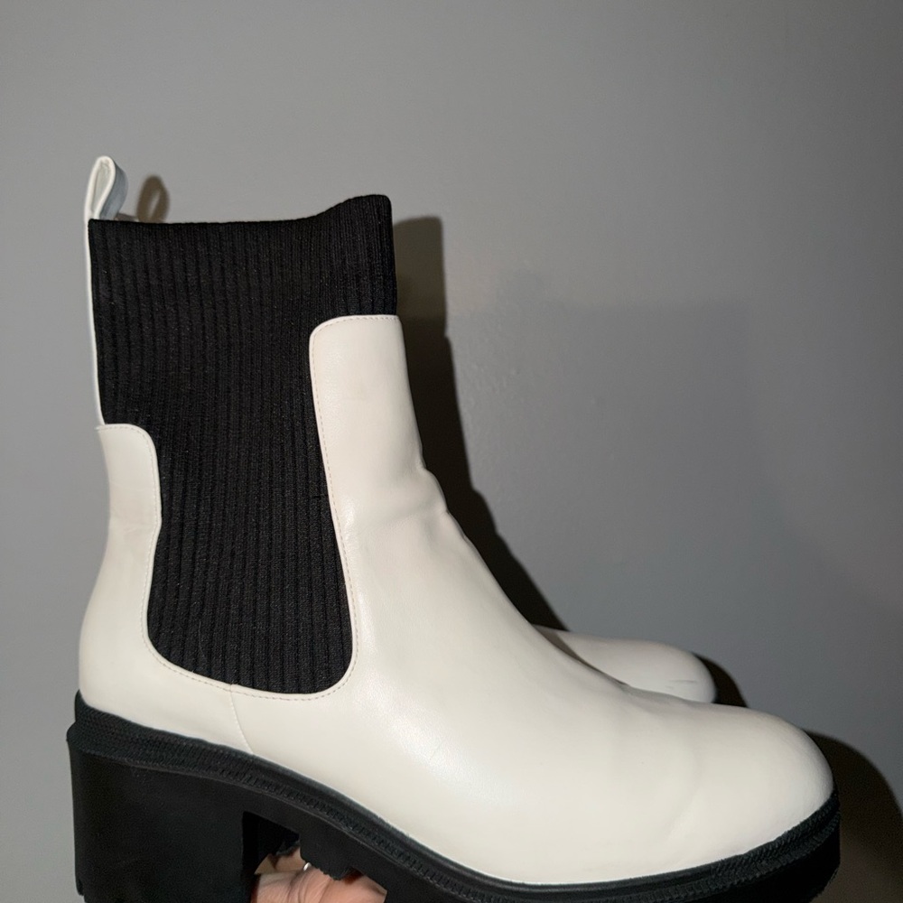 BP Black and White Combat Boots